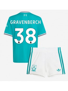 Billige Liverpool Ryan Gravenberch #38 Tredjedraktsett Barn 2025-26 Kortermet (+ Korte bukser)